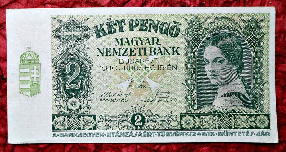 2 Pengő 1940 Hungary banknote UNC #c100