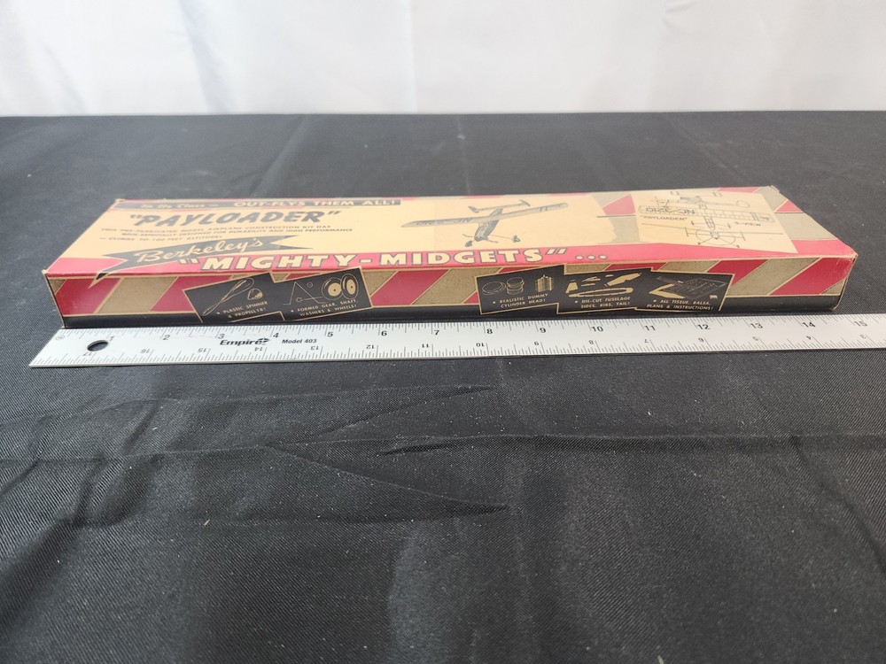 Vintage Berkeley balsa model airplane kit Mighty Midgets Payloader