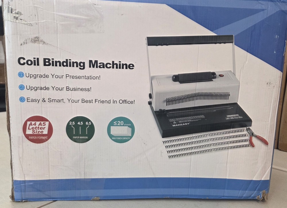 MAKEASY Spiral Coil Binding Machine with 46 Fully Disengaging Pins#3575ER6
