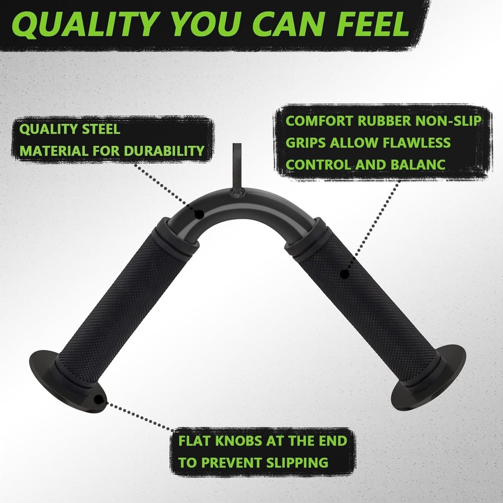 Howffite V Bar Cable Attachment Tricep Press Push Handle LAT Pull Down Attach...