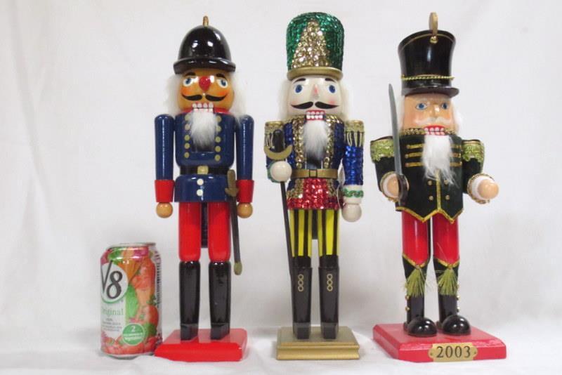 3 Nice Looking Wooden Nutcrackers - Approx. 15" tall