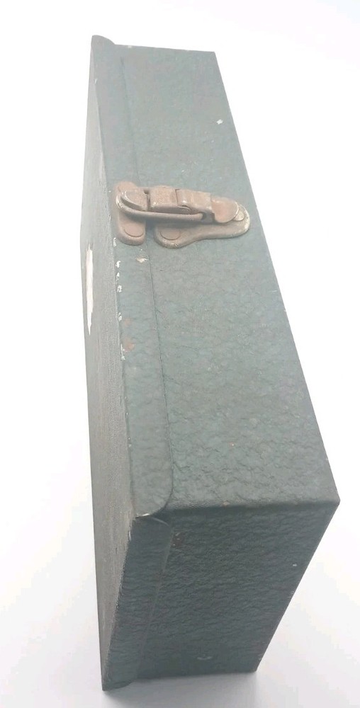 Vintage Small Brown and Sharp Metal Tool Box with Latch