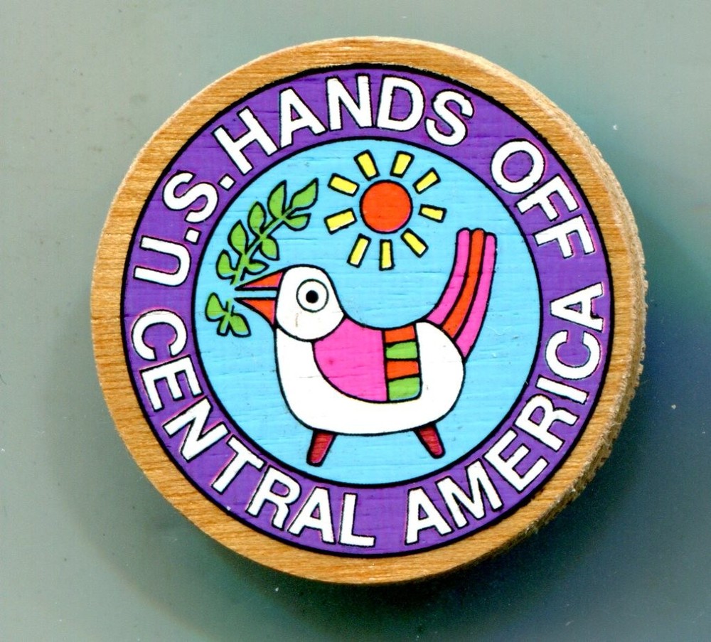 U.S. Hands Off Central America Pinback Button