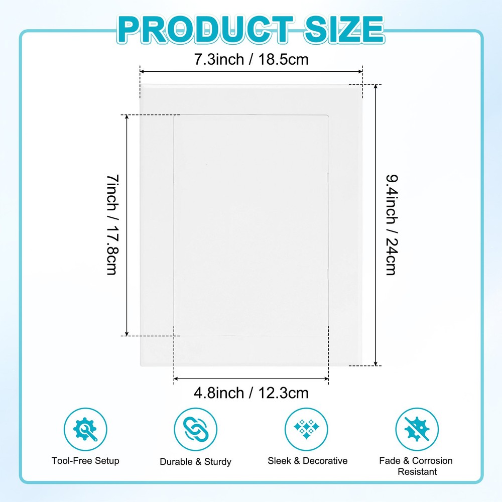 1-Pack Access Panel for Drywall, 7x5" Plastic Removable [White, Rectangle]