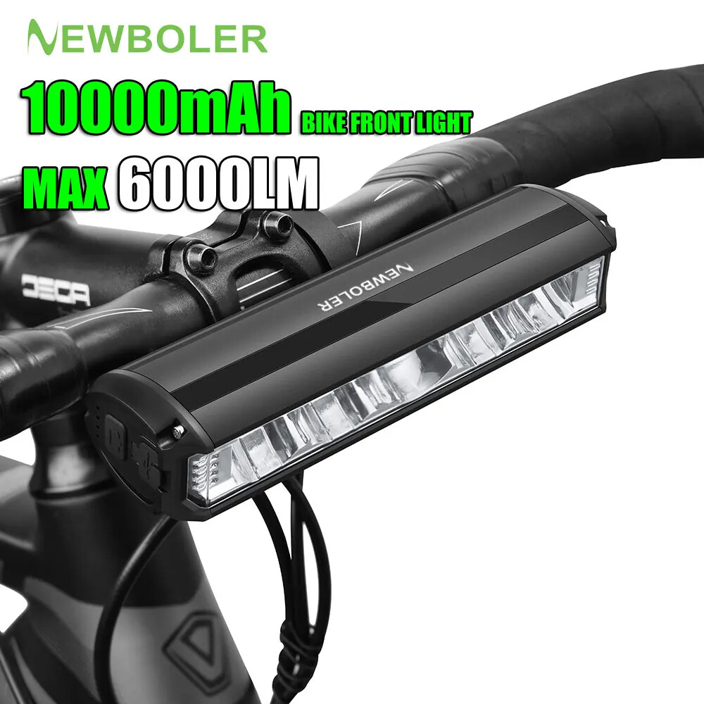 Bicycle Light Front 10000mAh Light 6000Lumen Waterproof Flashlight USB Charging