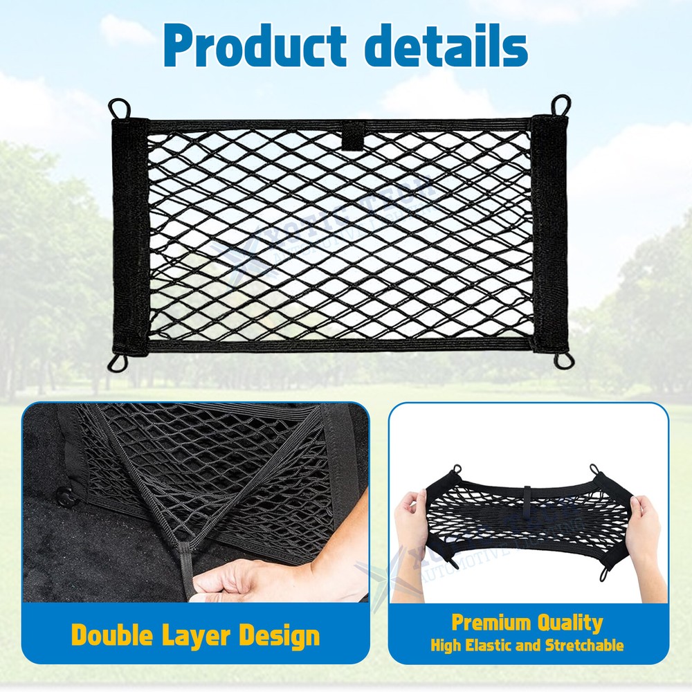 2 Pack Mesh Cargo Net Stretchable Elastic Car Storage Organizer Pouch Universal