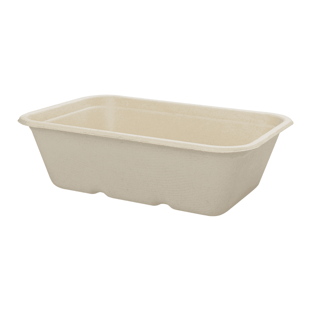 Karat Earth 20oz Natural Bagasse Take Out Container, Rectangular - 500 pcs