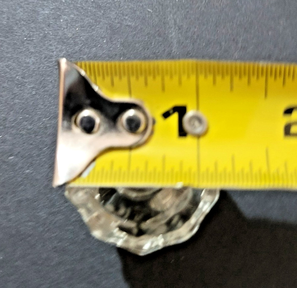 6 Clear Glass 10 Sided Drawer Pull Knobs Vintage 1-1/8" tall