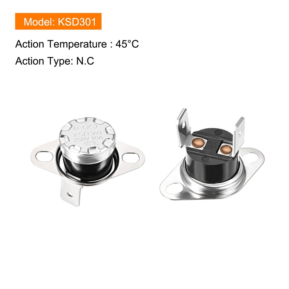 KSD301 Thermostat 45C NC Temperature Thermal Control Switch 90C Angle/2 Pcs