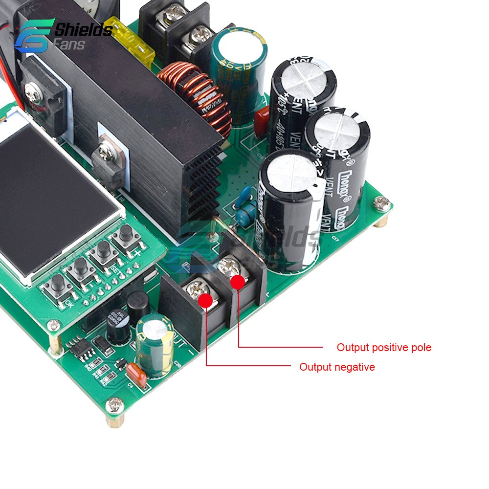 DC9V~60V 900W 15A CNC LCD Display Constant Current Voltage DC Boost Module