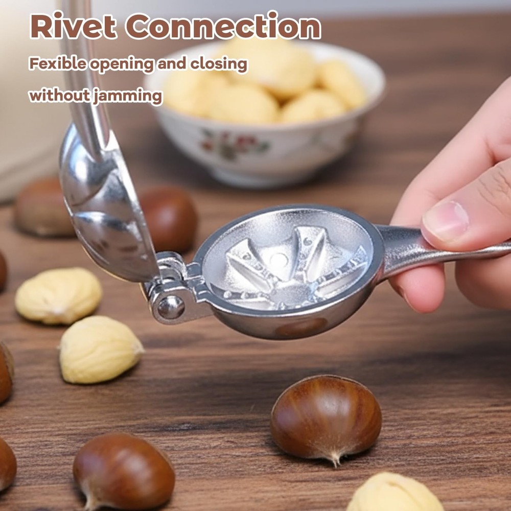4-Piece Chestnut Cutter, Nut Cracking Set with Cutter medium, whit