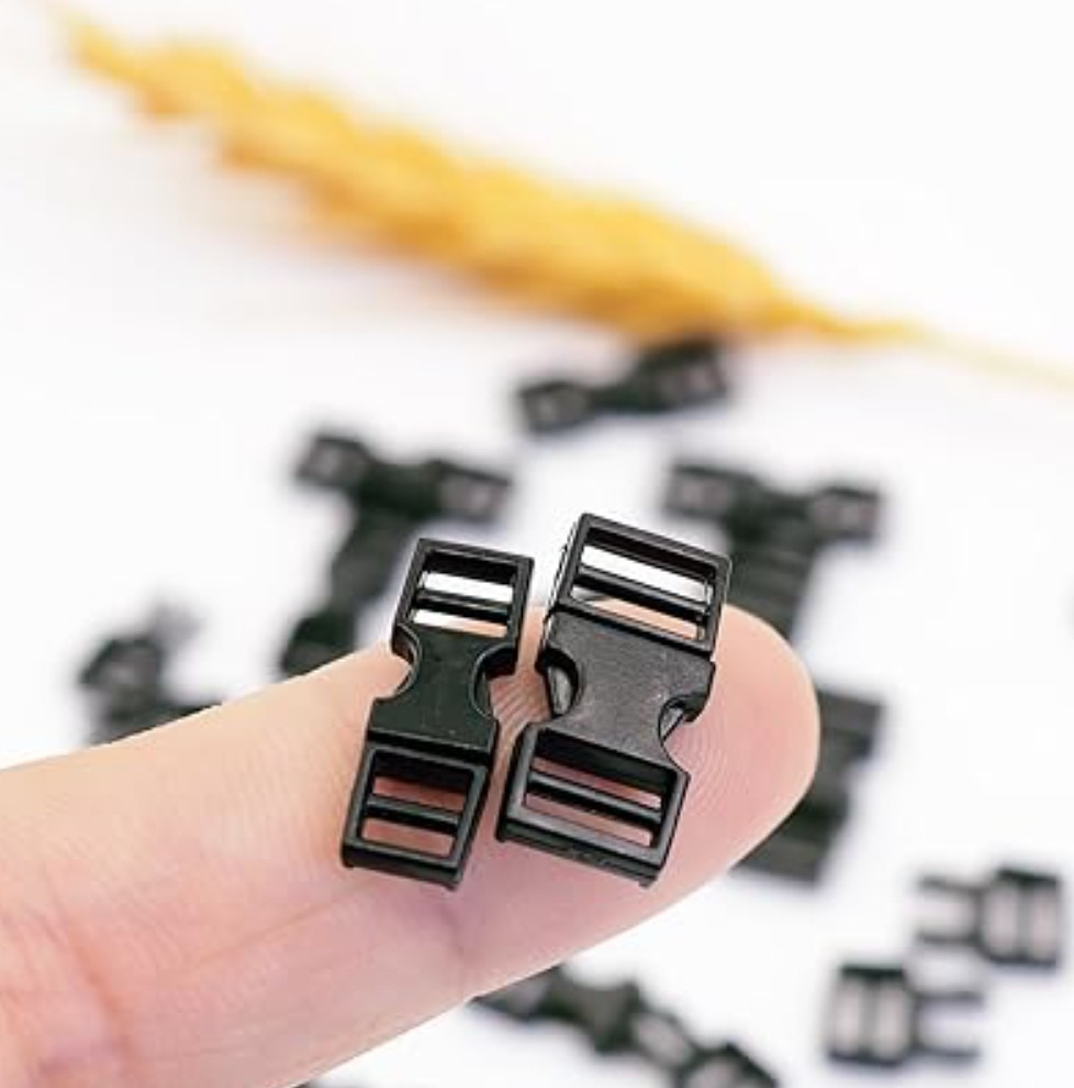 50PCS Mini Plastic Contoured Side Release Buckles for DIY Handmade Tiny Clothes