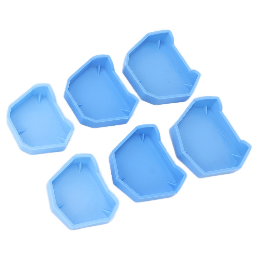 6pcs Dental Lab Model Base Silicone Dental Lab Loading Blue For Dentists
