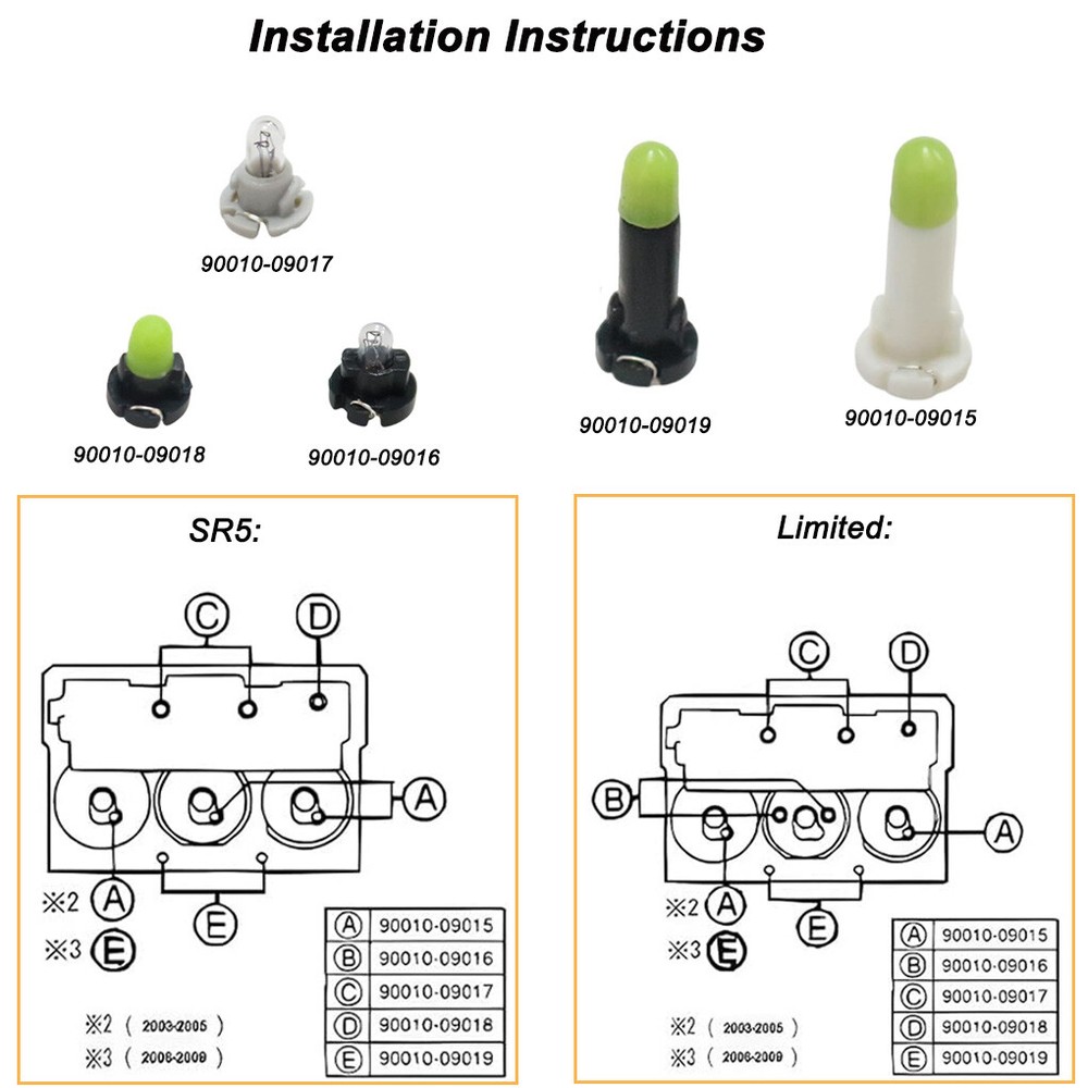 For TOYOTA 2003-2009 4RUNNER COOLER A/C Climate CONTROL CONSOLE Switch BULBS