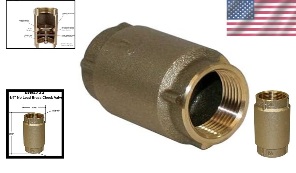High-Quality 1-1/4" Brass Check Valve - Versatile Installation & Reliability