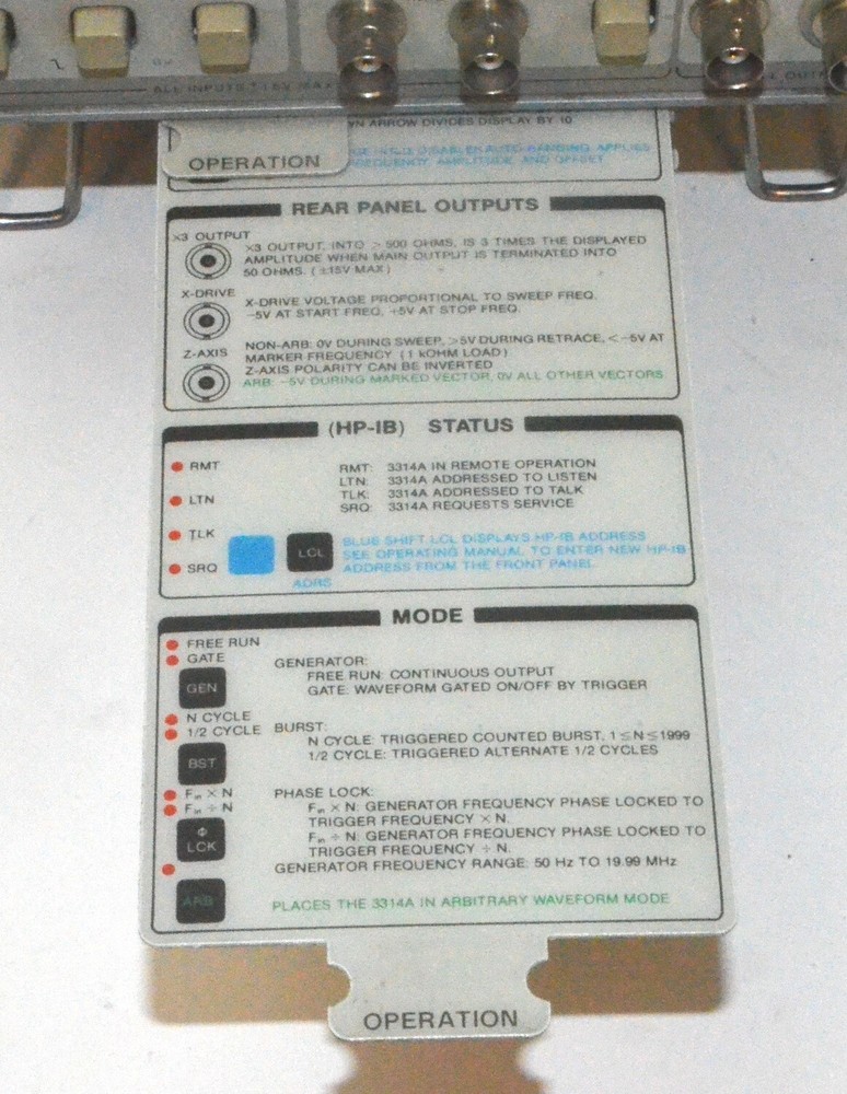 Hewlett Packard HP 3314A Programmable Function Generator *Used* Agilent