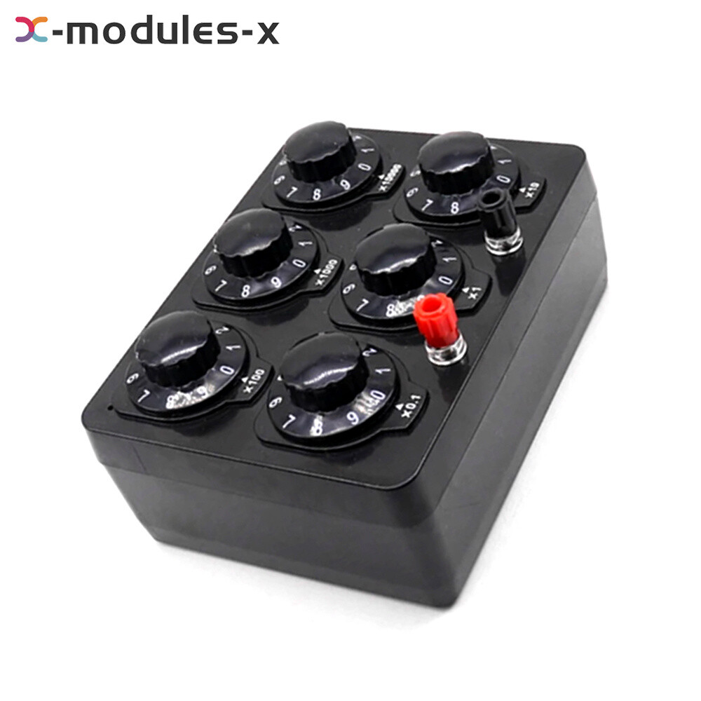 99999Ohm Simple Resistance Box 6knobs Resistor Electricity Teaching Instrument