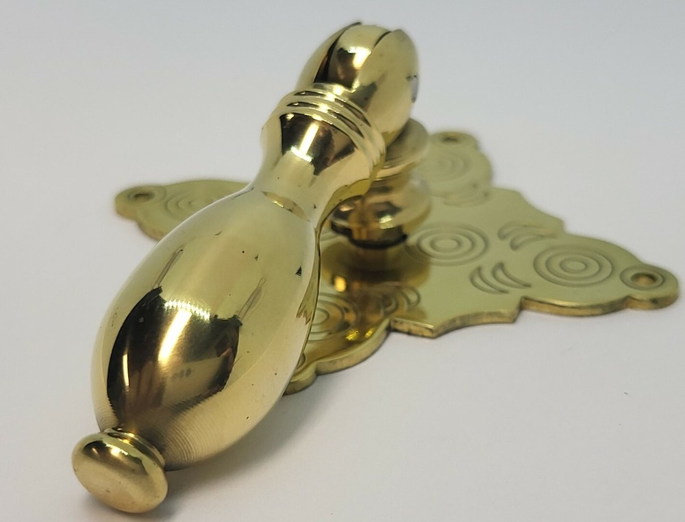 Colonial Revival Early American Single Post Teardrop Pull Solid Brass chased NEW