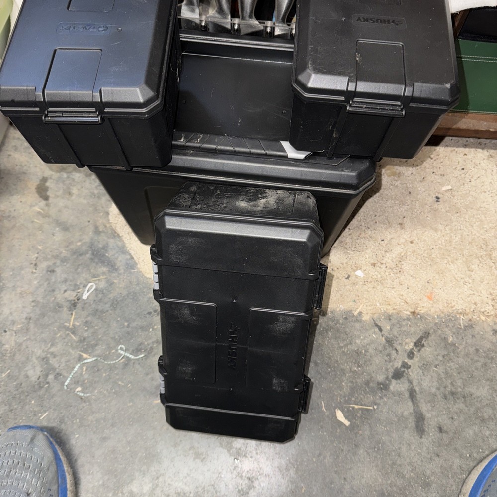4 Pack of Husky Rugged Plastic Cases Ammo Storage Boxes .