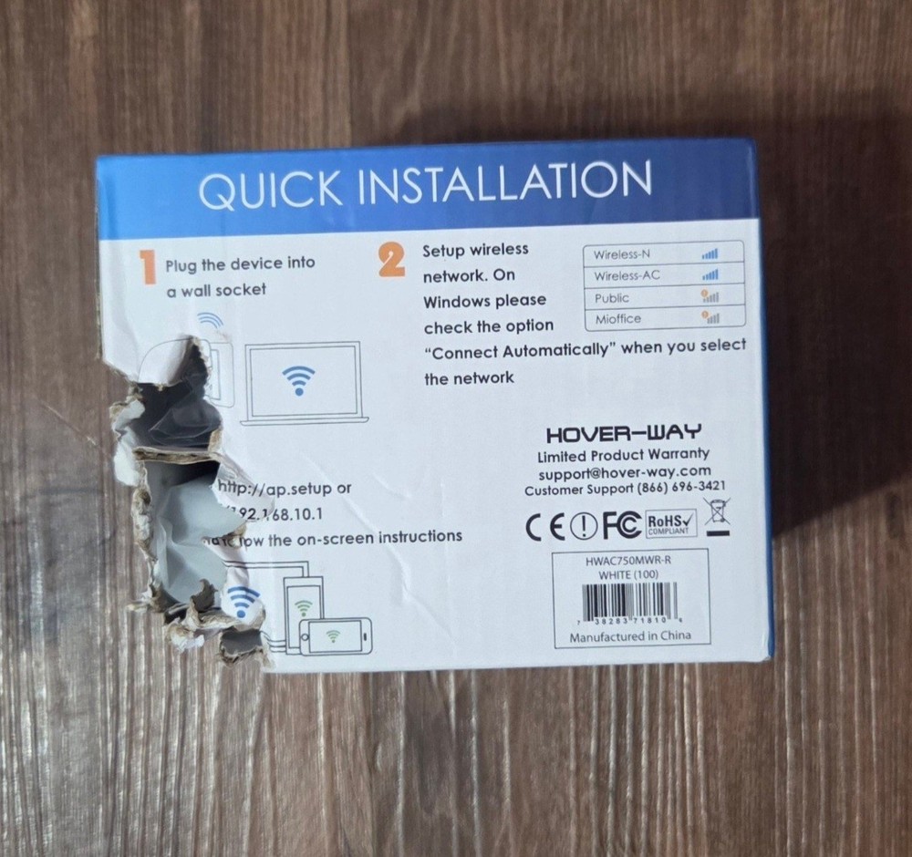 HOVER WAY AC750 MINI AC WIRELESS ROUTER/REPEATER