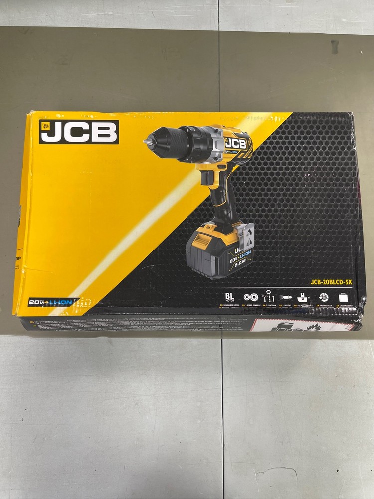 JCB 20v Cordless Drill Driver Power Tool Variable Speed Kit