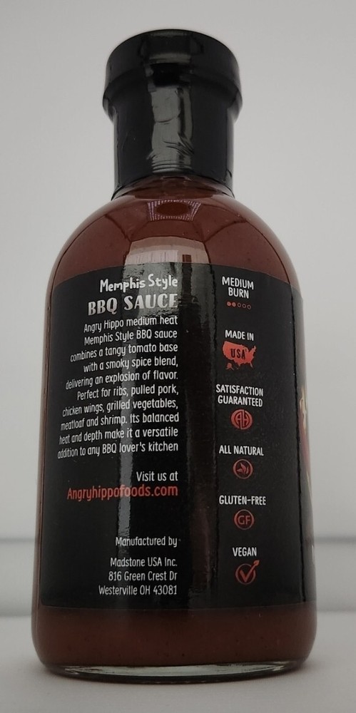 Angry Hippo Gourmet Memphis Style BBQ Sauce