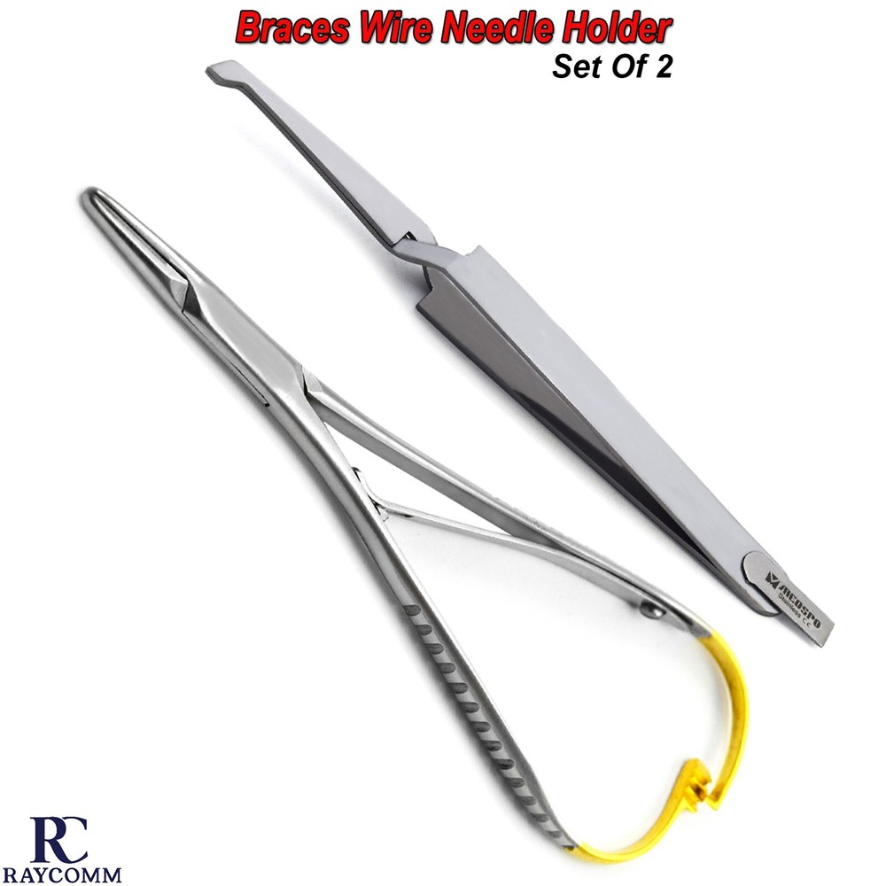Dental Bracket Placing Holding Tweezer Forceps Mathieu Braces Wire Needle Holder
