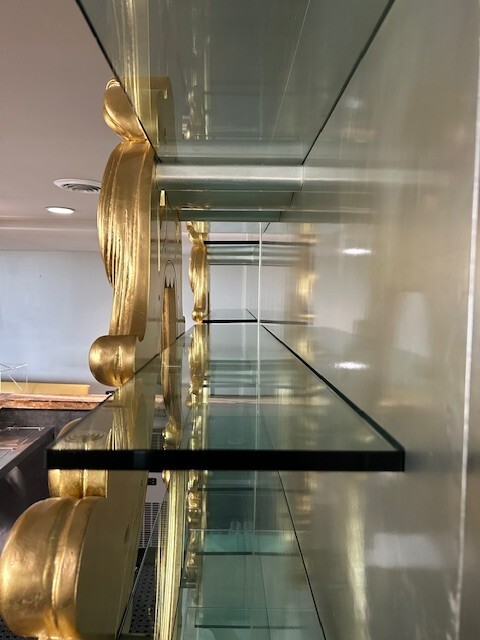 exceptional Bar shelf - high end quality with heavy baseboard