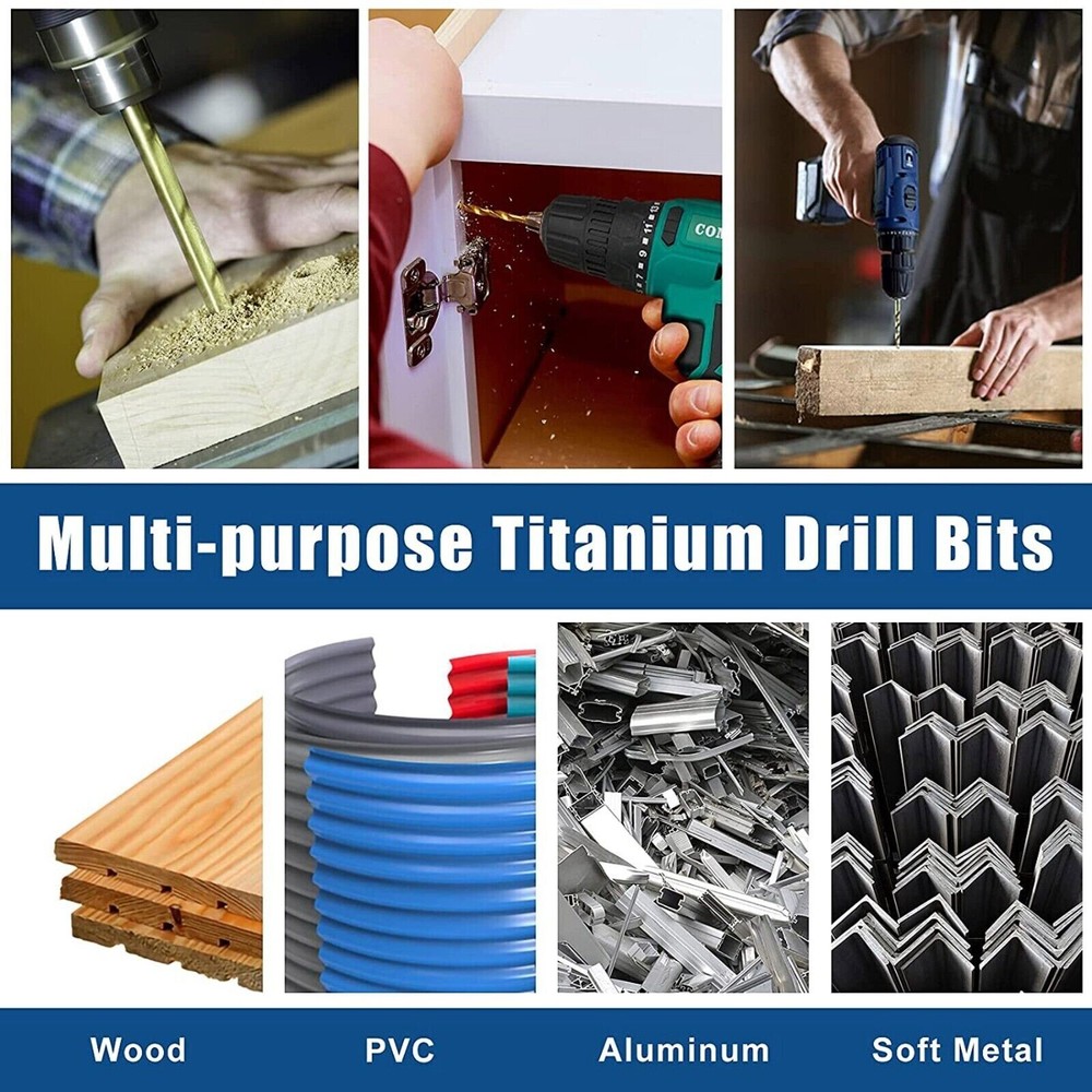13pc Hex Shank Titanium Drill Bit Set (Quick Change)