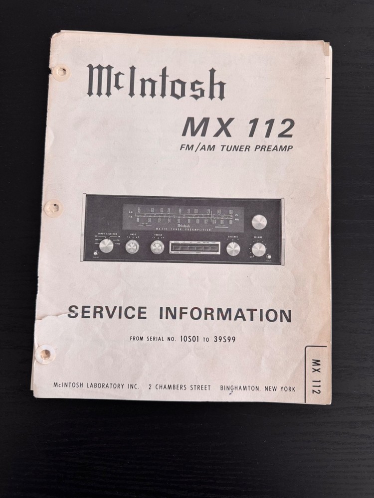 MCINTOSH 15 VARIOUS RECEIVERS MANUALS