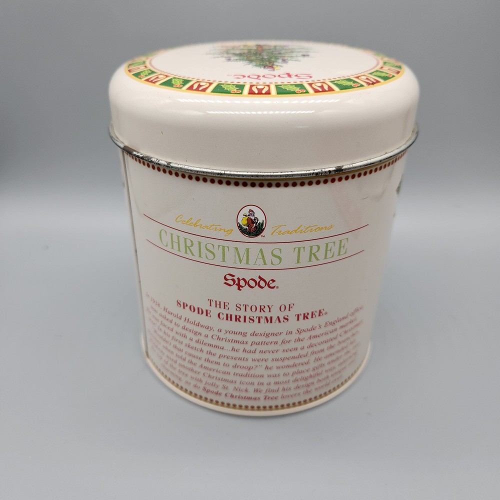 Spode Christmas Tree Tin w/Lid Holiday Empty