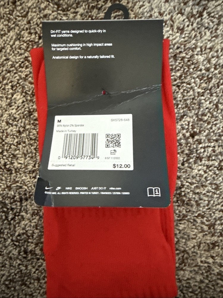 Nike Soccer Socks Size Medium-1 Pair