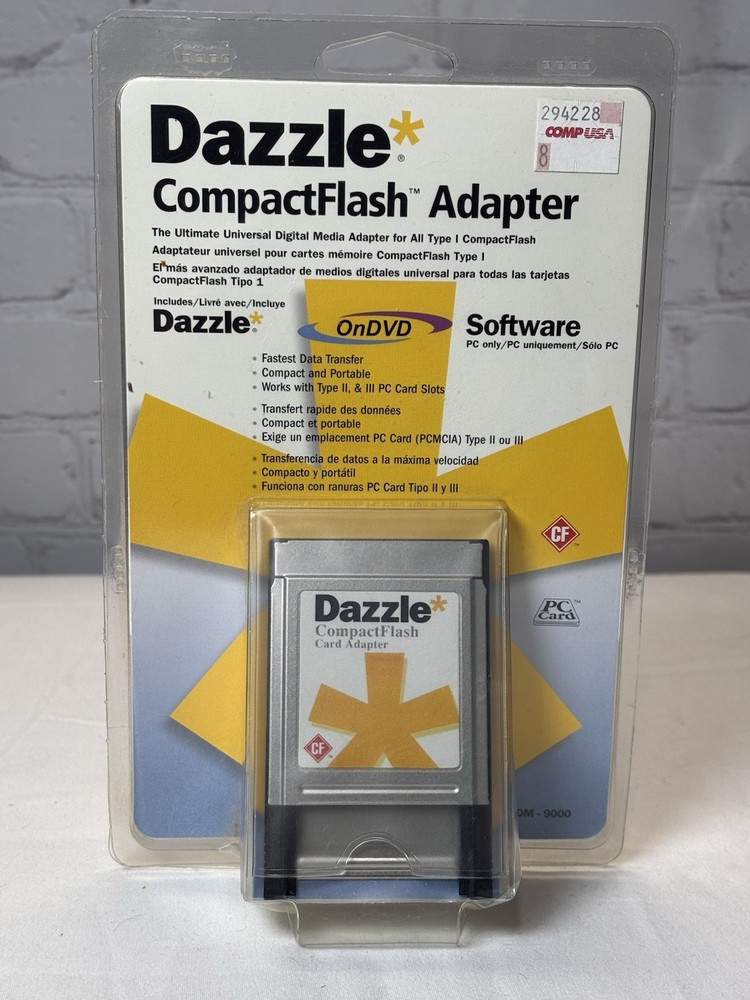 Dazzle CompactFlash Reader/Writer Digital Media Reader Software DM-8000 NEW