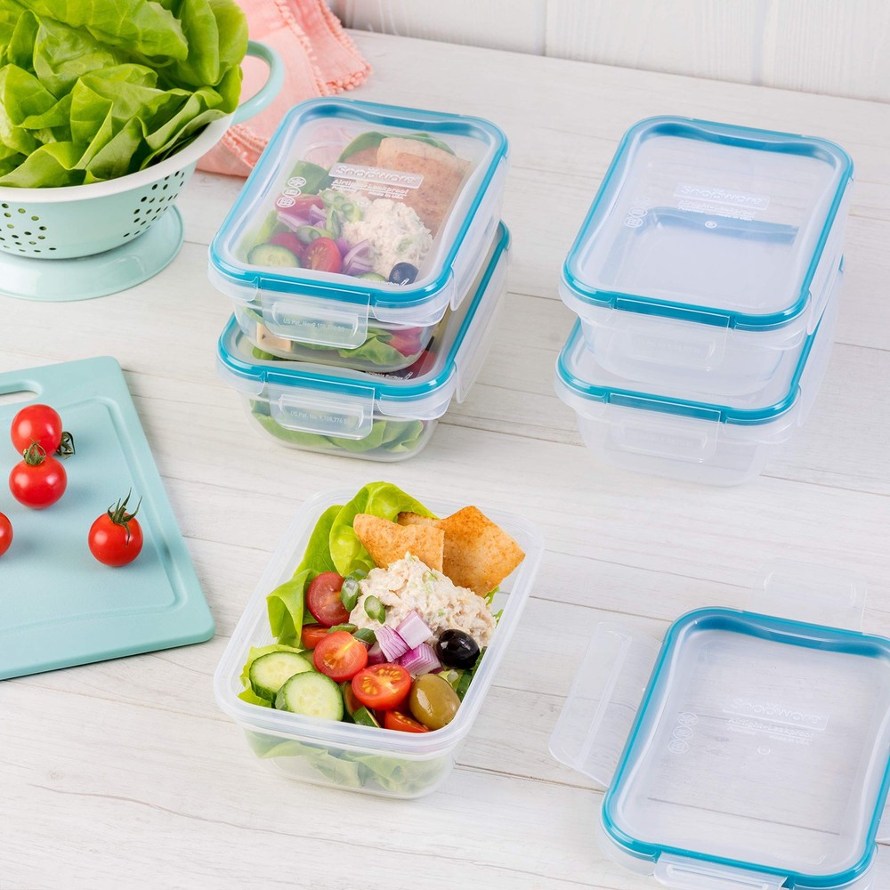 Snapware Plastic Total Solution 5-Pack (3-Cup) Food Storage 10 PC Set, WHITE