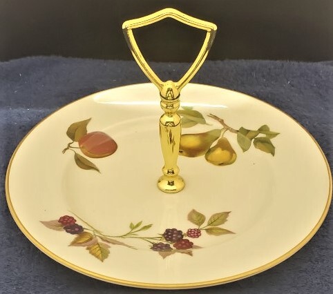 Royal Worcester Evesham Gold Cake Plate with Handle