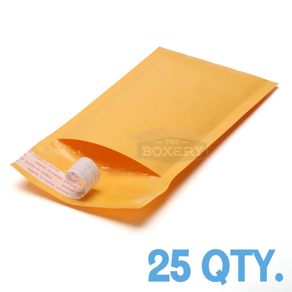 25 #000 Kraft Bubble Padded Envelopes Mailers 4 x 8
