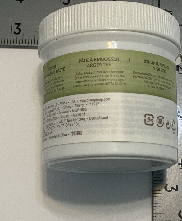 Stampin Up SILVER EMBOSSING PASTE 4 oz Jar SEALED Add Texture to Projects