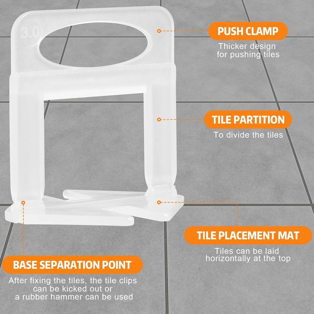 Tile Leveling System, 2000-Piece 1/8" Tile Spacers Clips Tile Tools, Tile Ins...