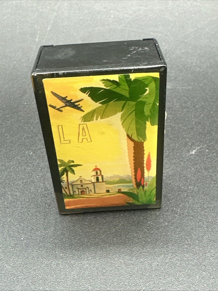 Vintage Black Plastic Lacquered Match Box
