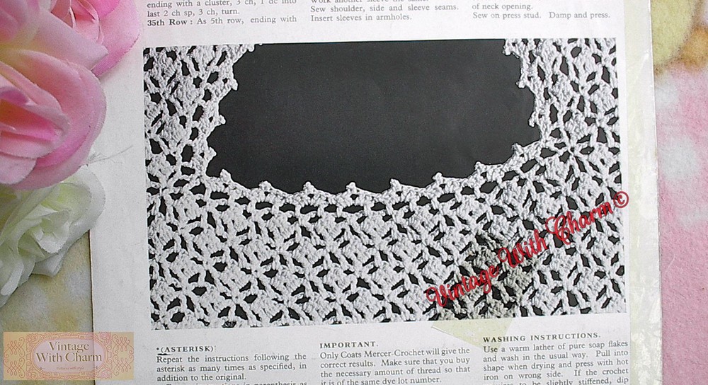 Vintage Crochet Pattern Lady's Triangular Neckline Blouse