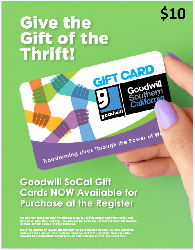 Goodwill SoCal Retail Location Gift Card $10