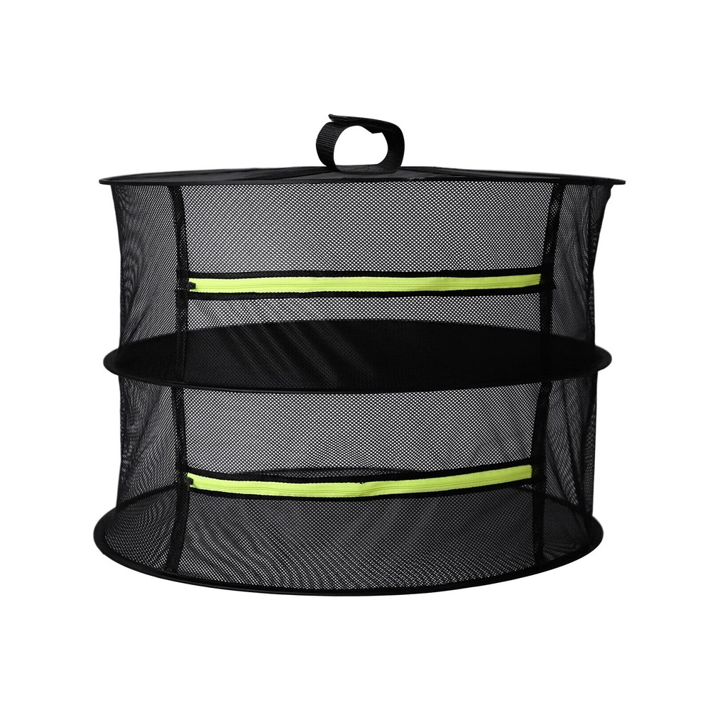 YSSOA Herb Drying Rack Hanging 2 Layer 24'' with Zipper & Hook - Black Mess