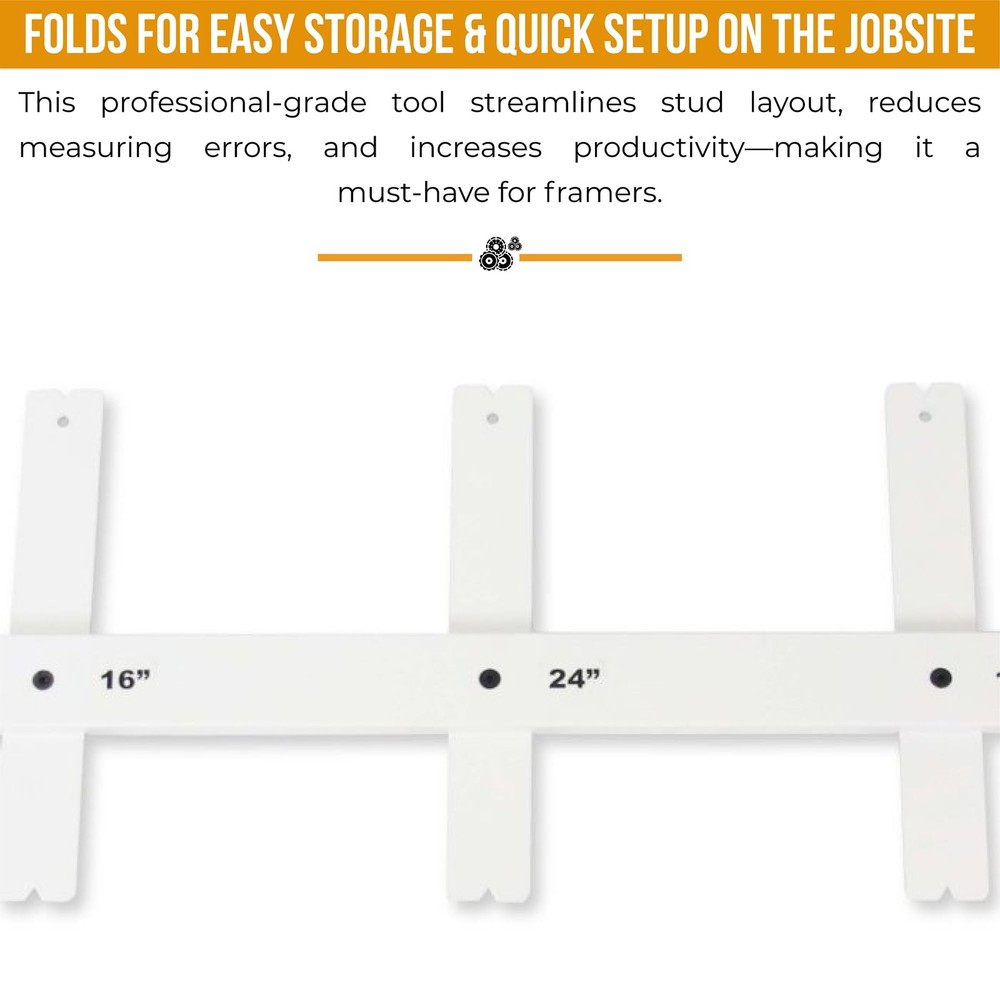 Big Foot Folding Layout Stick – Adjustable Stud Spacing Tool for Framing |