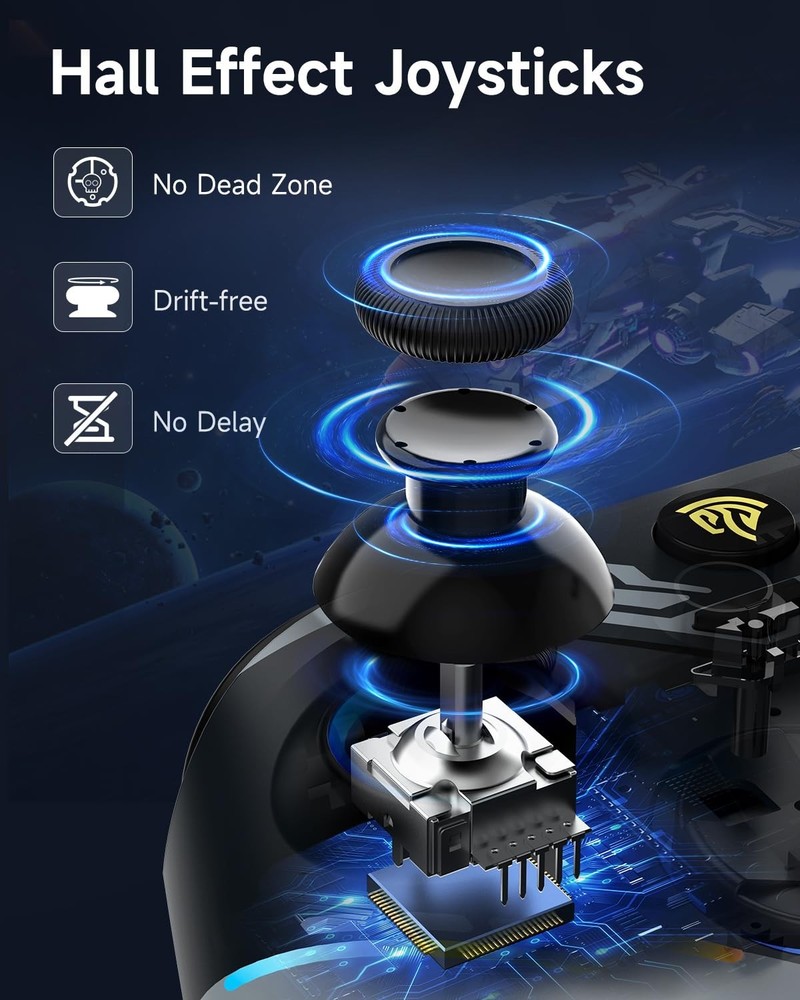 X15 Wireless PC Controller with Hall Effect Joysticks & Triggers, RGB Lightin...