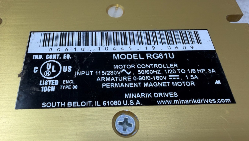 Minarik RG61U DC Motor Controller