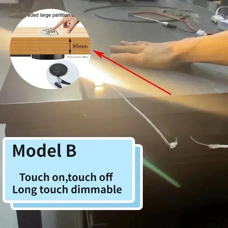 12V LED Dimmable Touch Sensor Switch Penetrating Wood Panel for Lighting Control
