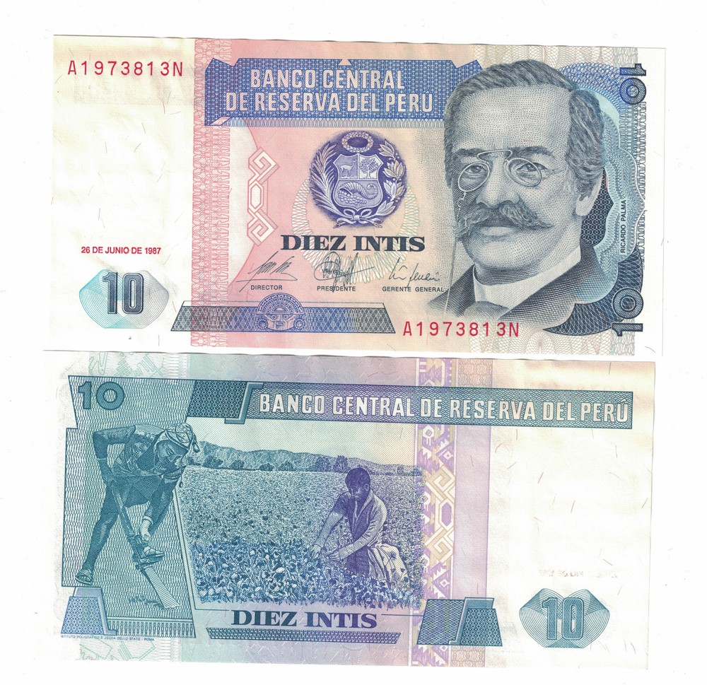 Peru 10 Intis 1987 Pick# 129 Choice UNC. CONDITION (#1282)