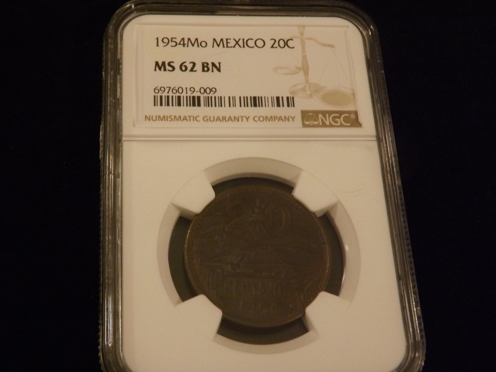 1954 MO   20 C         Mexico               NGC  MS 62 BN