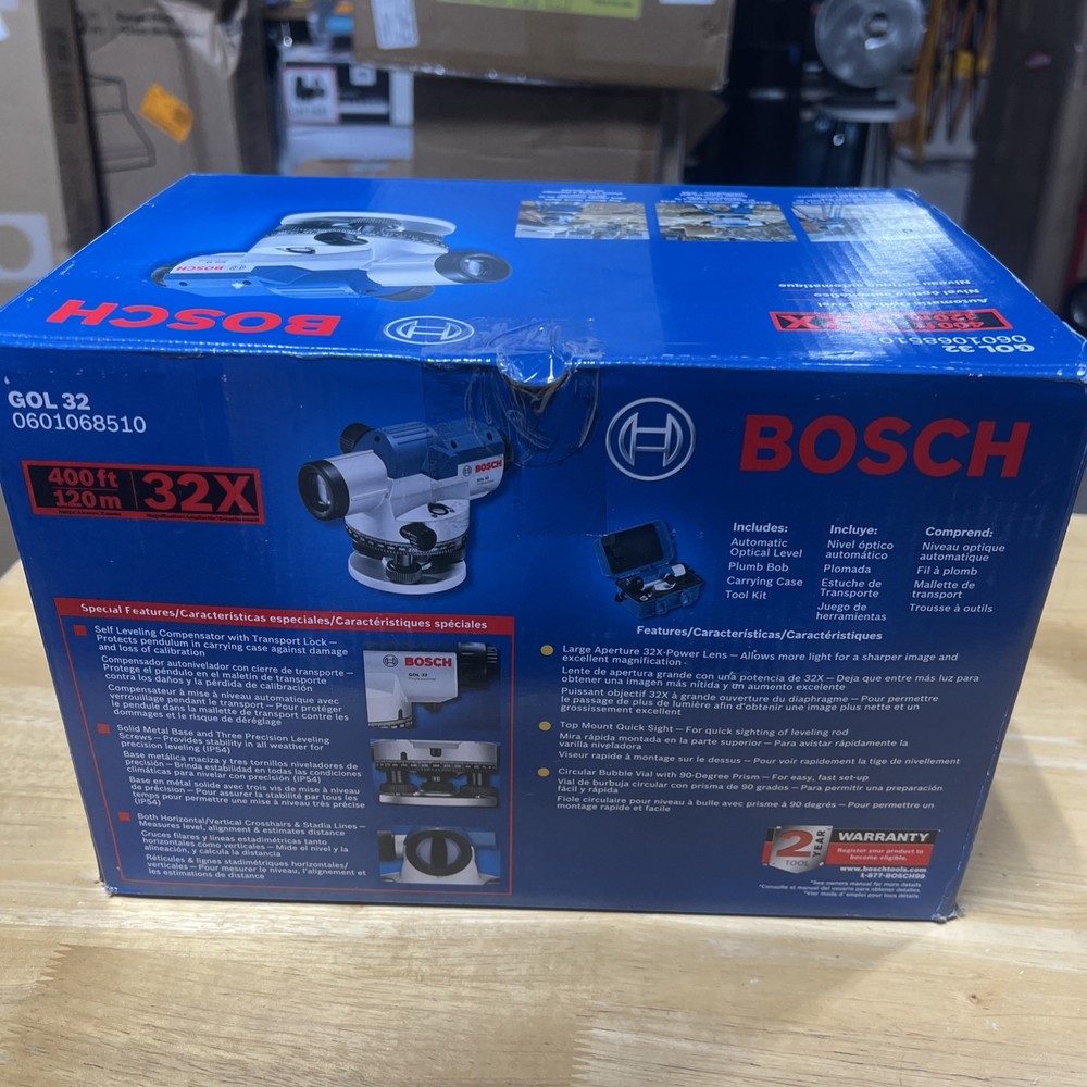 Bosch GOL32-RT Up to 400' 32x Automatic Optical Level