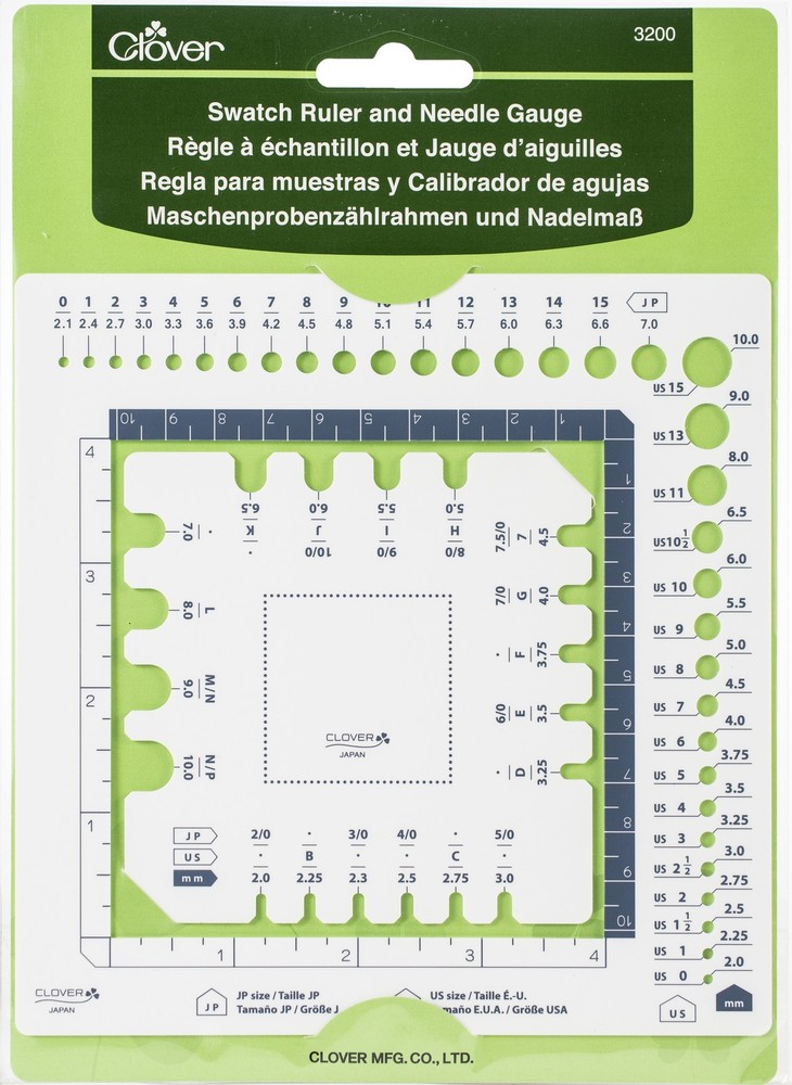 Clover Swatch Ruler & Needle Gauge- - 3200C